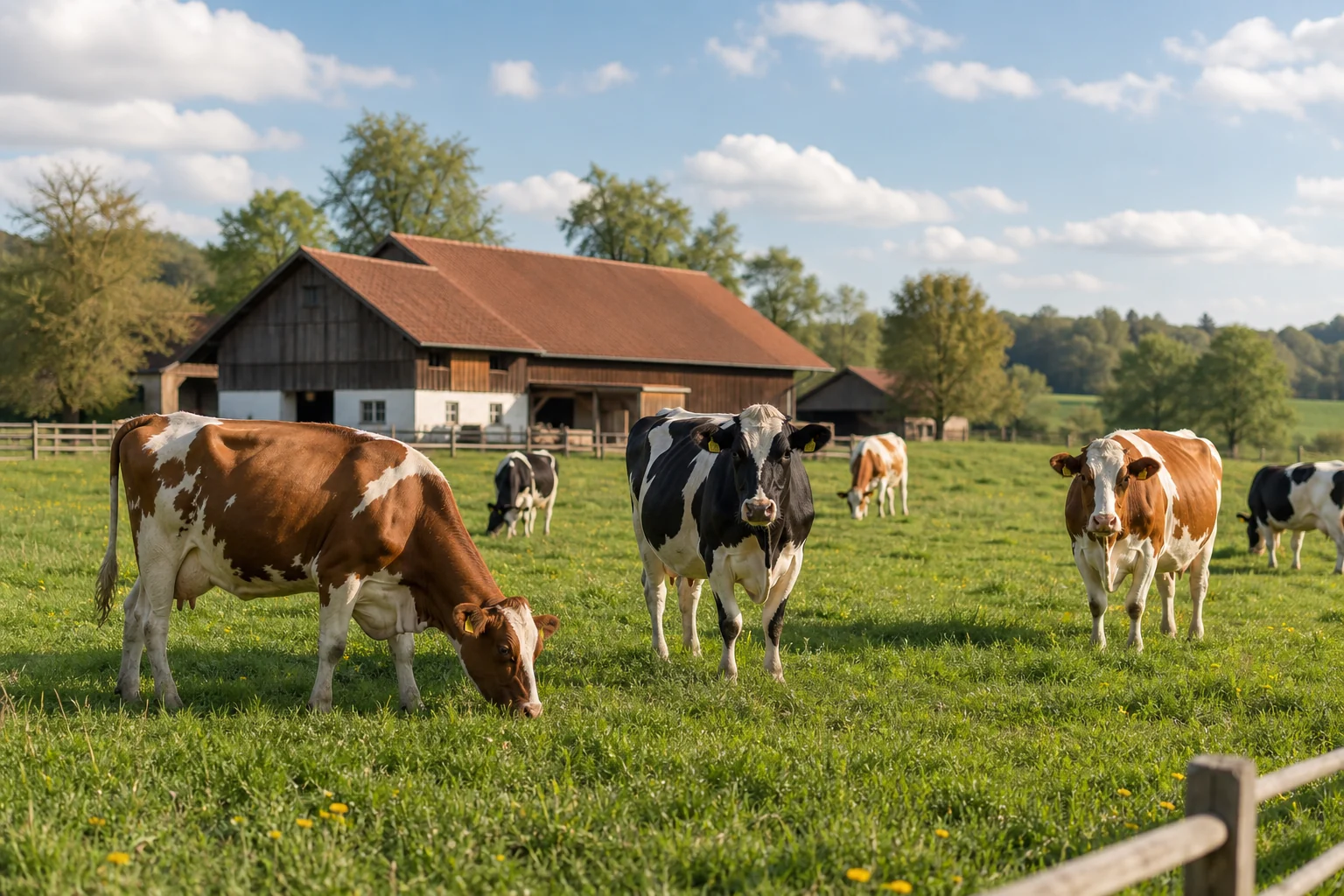 Kühe auf grüner Weide