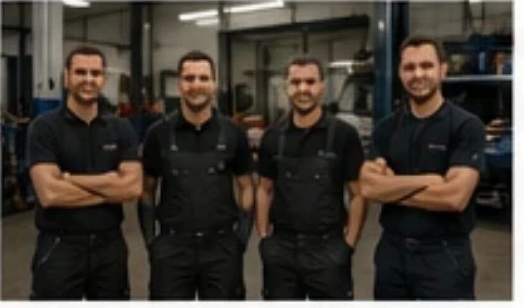 Werkstattteam vor der Annahme