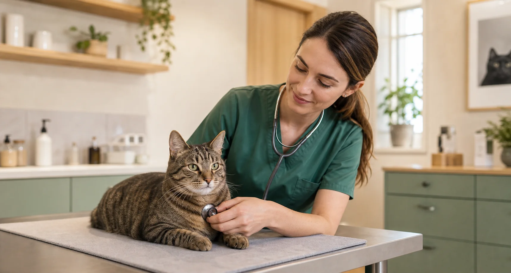 Katze in ruhiger Behandlung