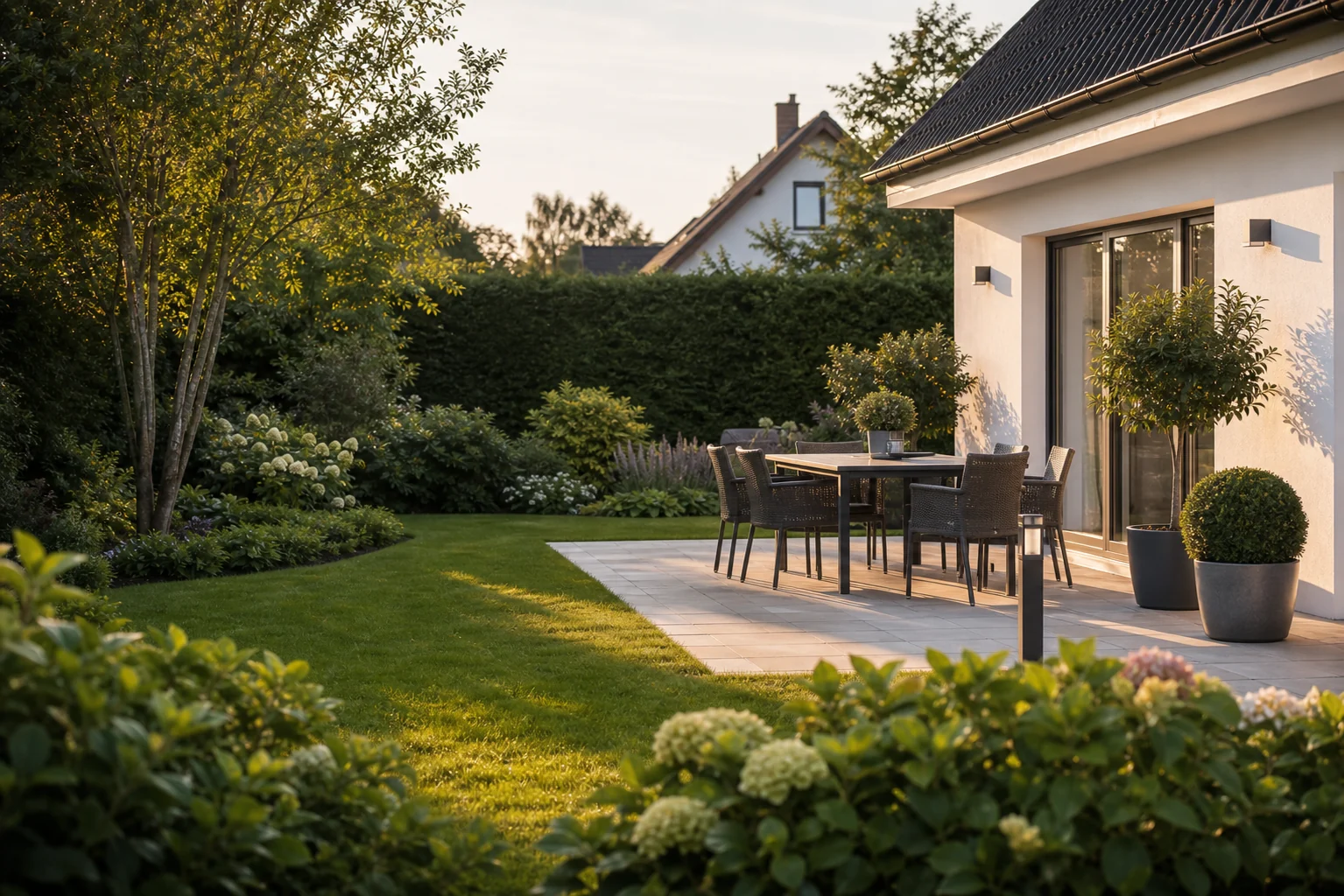 Gepflegter Garten mit Terrasse