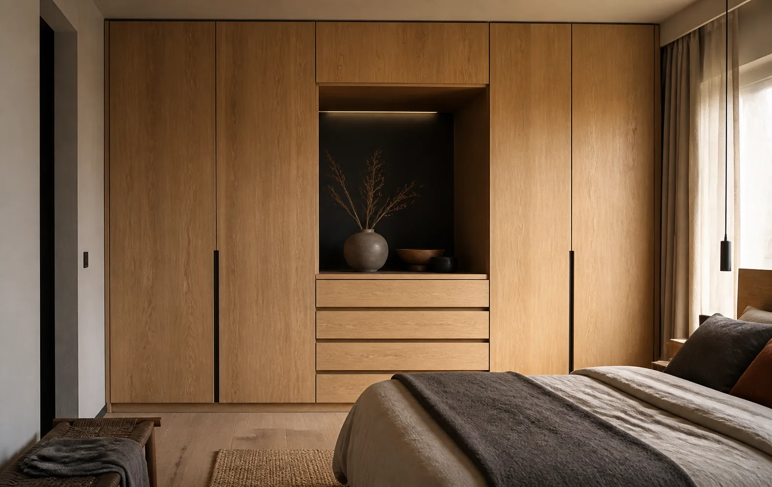 Einbauschrank in einer Nische