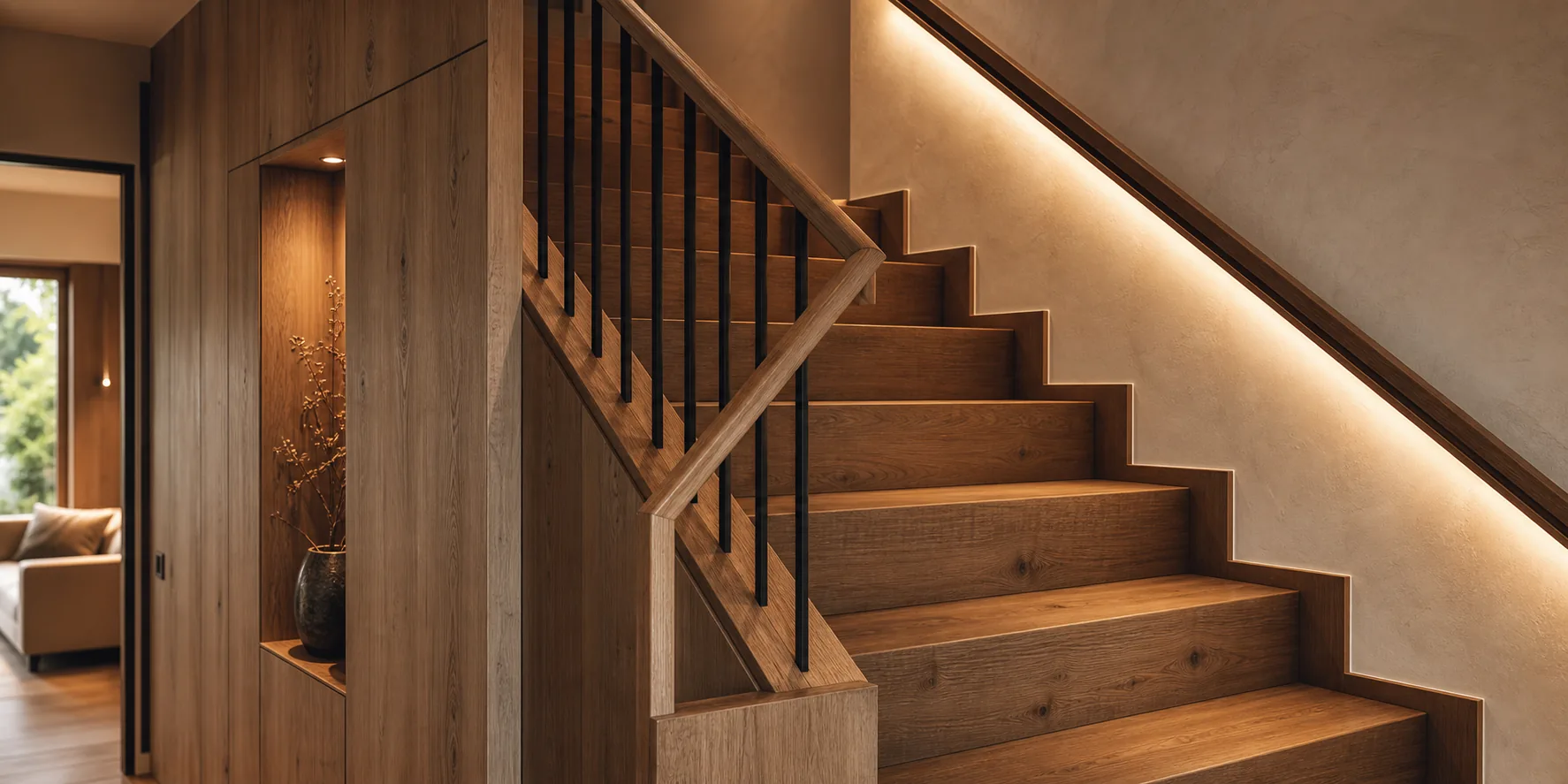 Treppendetail aus Holz